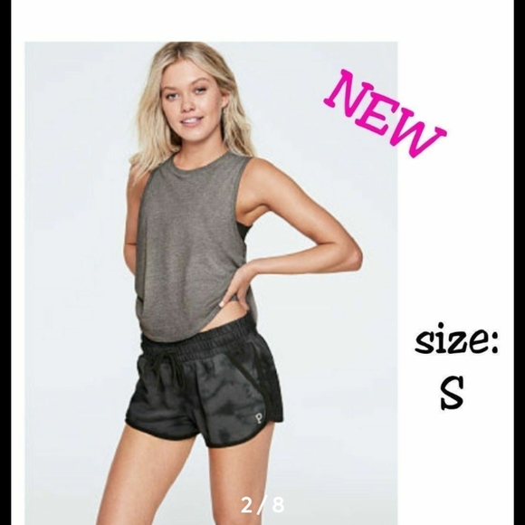 NEW VICTORIA'S SECRET PINK TIE DYE PULL ON VARSITY LOUNGE SHORTS - Picture 2 of 8